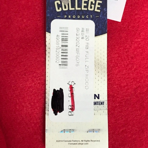 NWT Wisconsin Badgers Red 2020 Rose Bowl Full Zip Hooded Sweatshirt - Picture 3 of 9